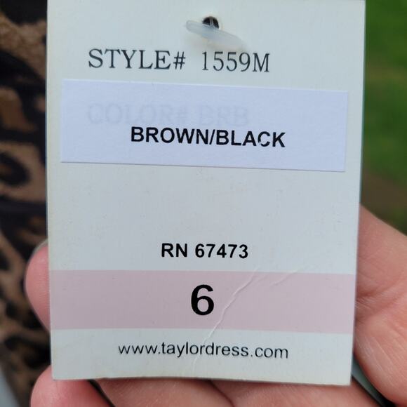 Taylor Brown & Black Leopard Print A-line Sleeveless Dress size 6 - Picture 10 of 13